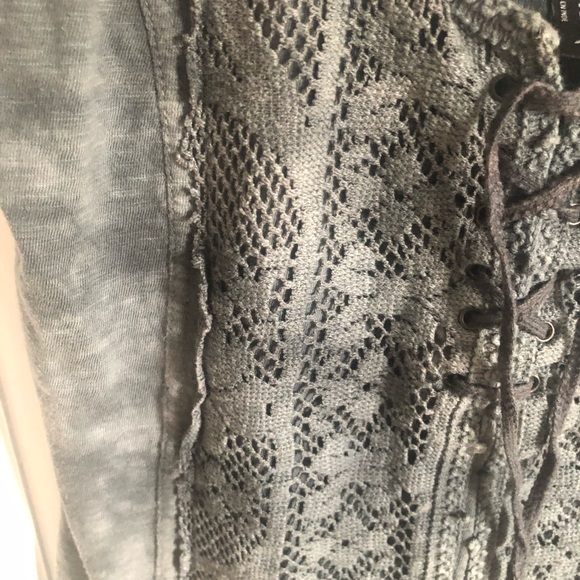 Free People Cotton Corset Style Tank Lace Tie Front Gray. Women's Size S/P - Picture 6 of 11